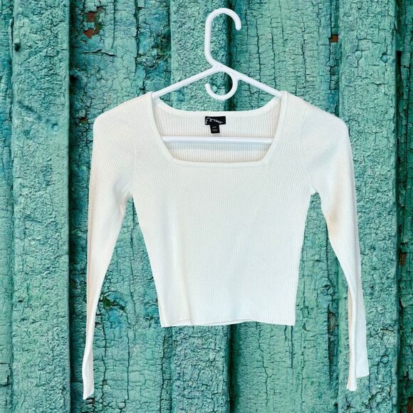 NWT Art Class Girls Ribbed Square Neck Sweater Cream/Ivory Med (8) - Picture 12 of 13